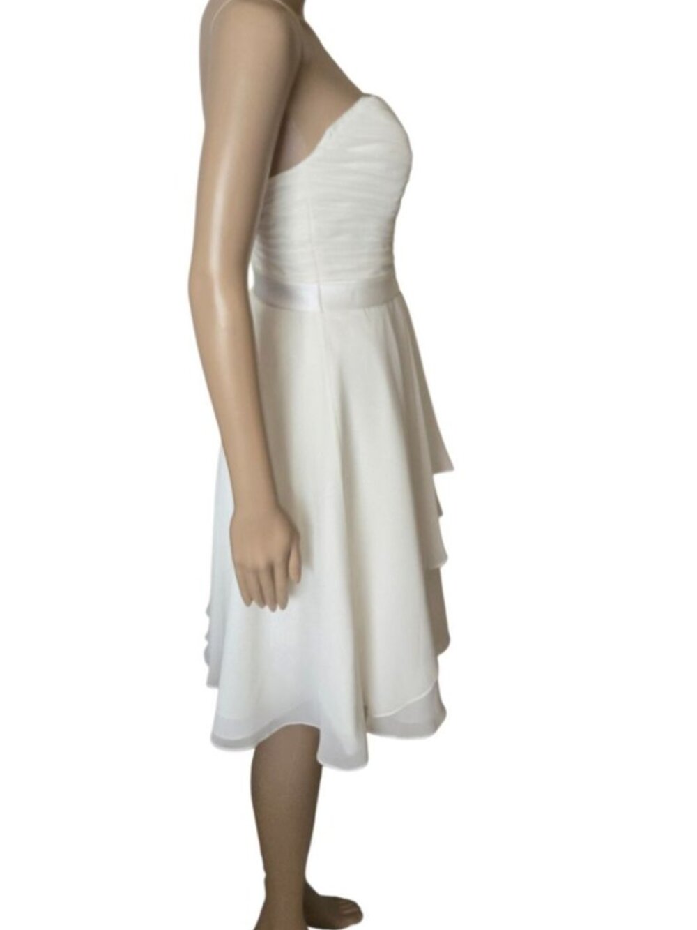 Mori Lee by Madeline Gardner ivory Strapless knee length cocktail Dress size 4 - Picture 4 of 9